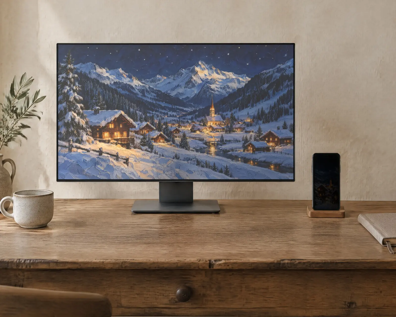 Alpine Village Wallpaper, shown in a second room