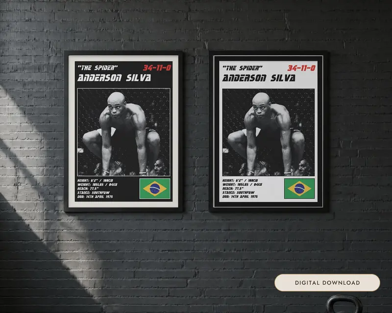 Anderson Silva MMA Poster, shown in a room