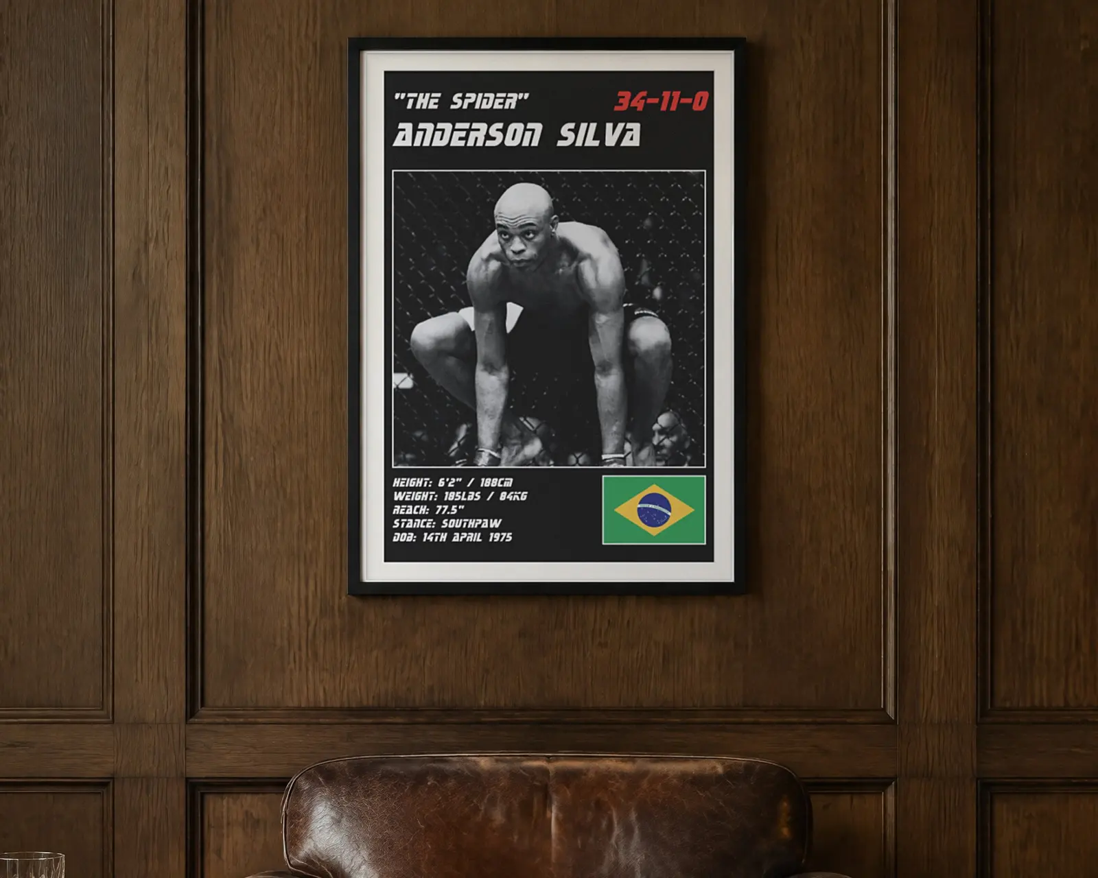 Anderson Silva MMA Poster, shown in a second room