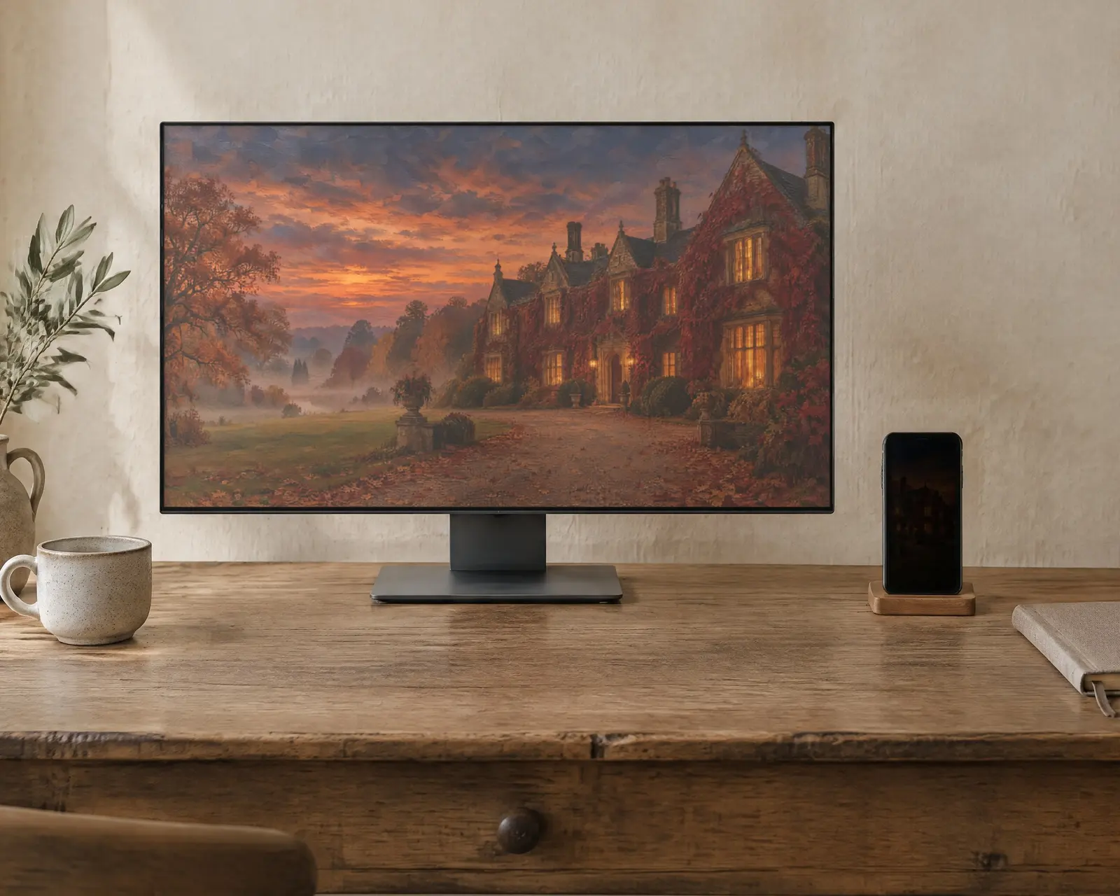 Autumn Manor Wallpaper, shown in a second room