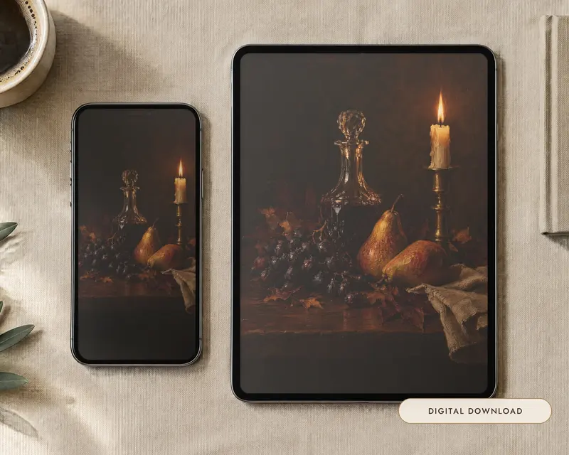 Autumn Still Life Wallpaper, shown in a room