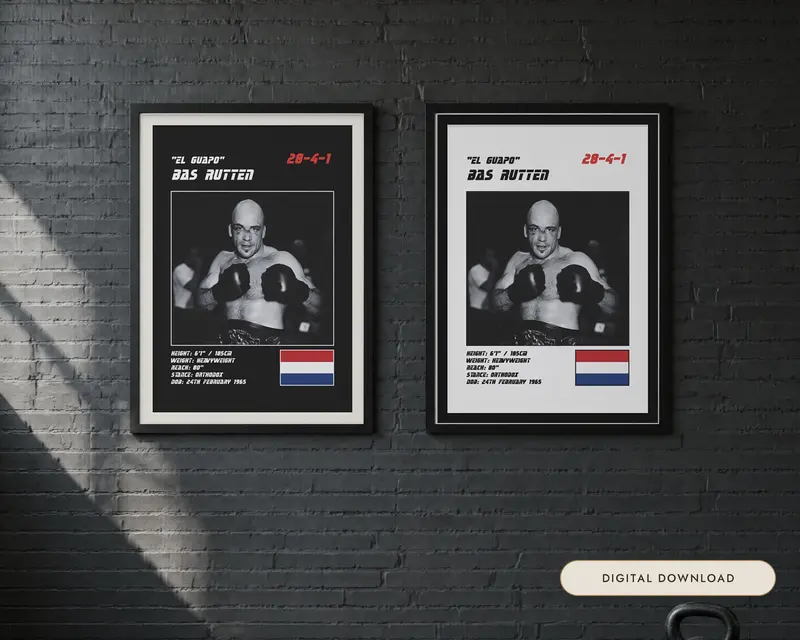 Bas Rutten MMA Poster, shown in a room
