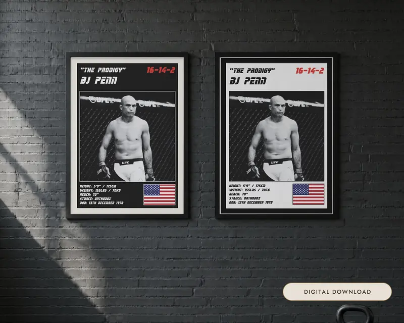 BJ Penn MMA Poster, shown in a room