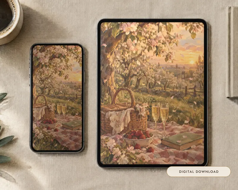 Blossom Orchard Wallpaper, shown in a room