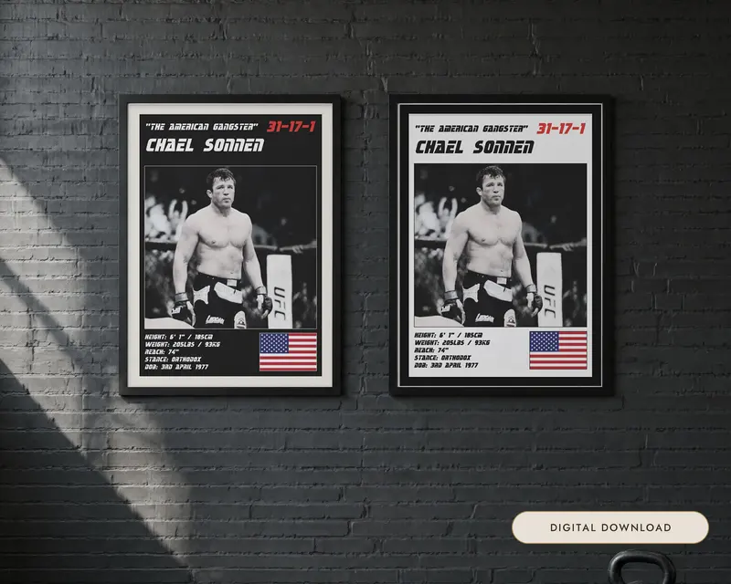 Chael Sonnen MMA Poster, shown in a room