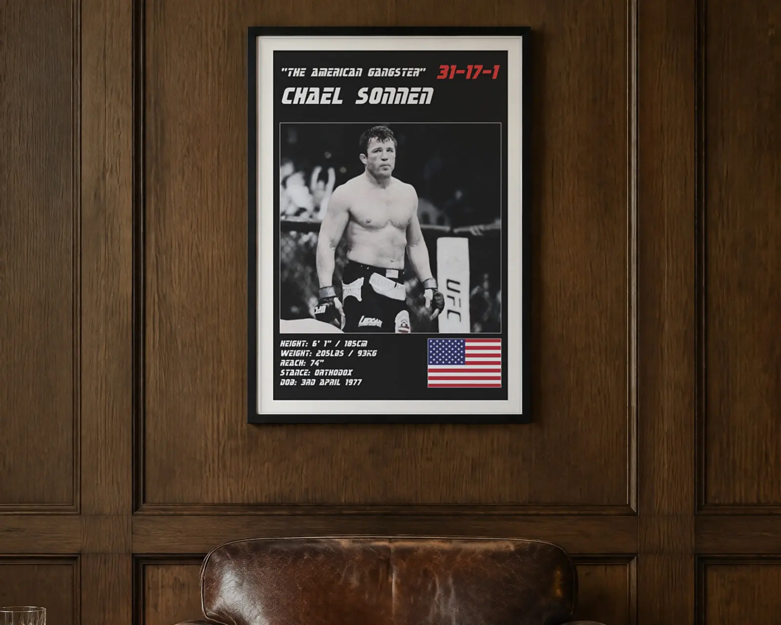 Chael Sonnen MMA Poster, shown in a second room