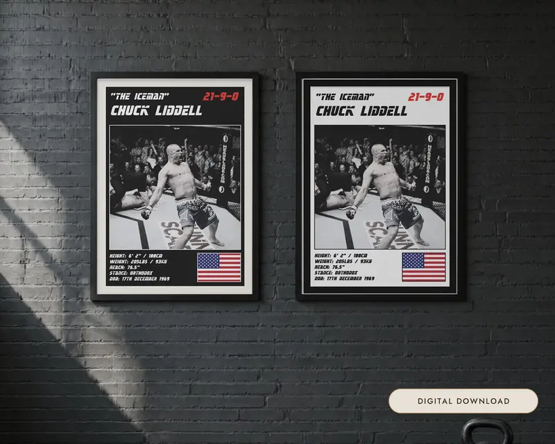 Chuck Liddell MMA Poster, shown in a room