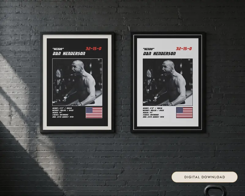 Dan Henderson MMA Poster, shown in a room