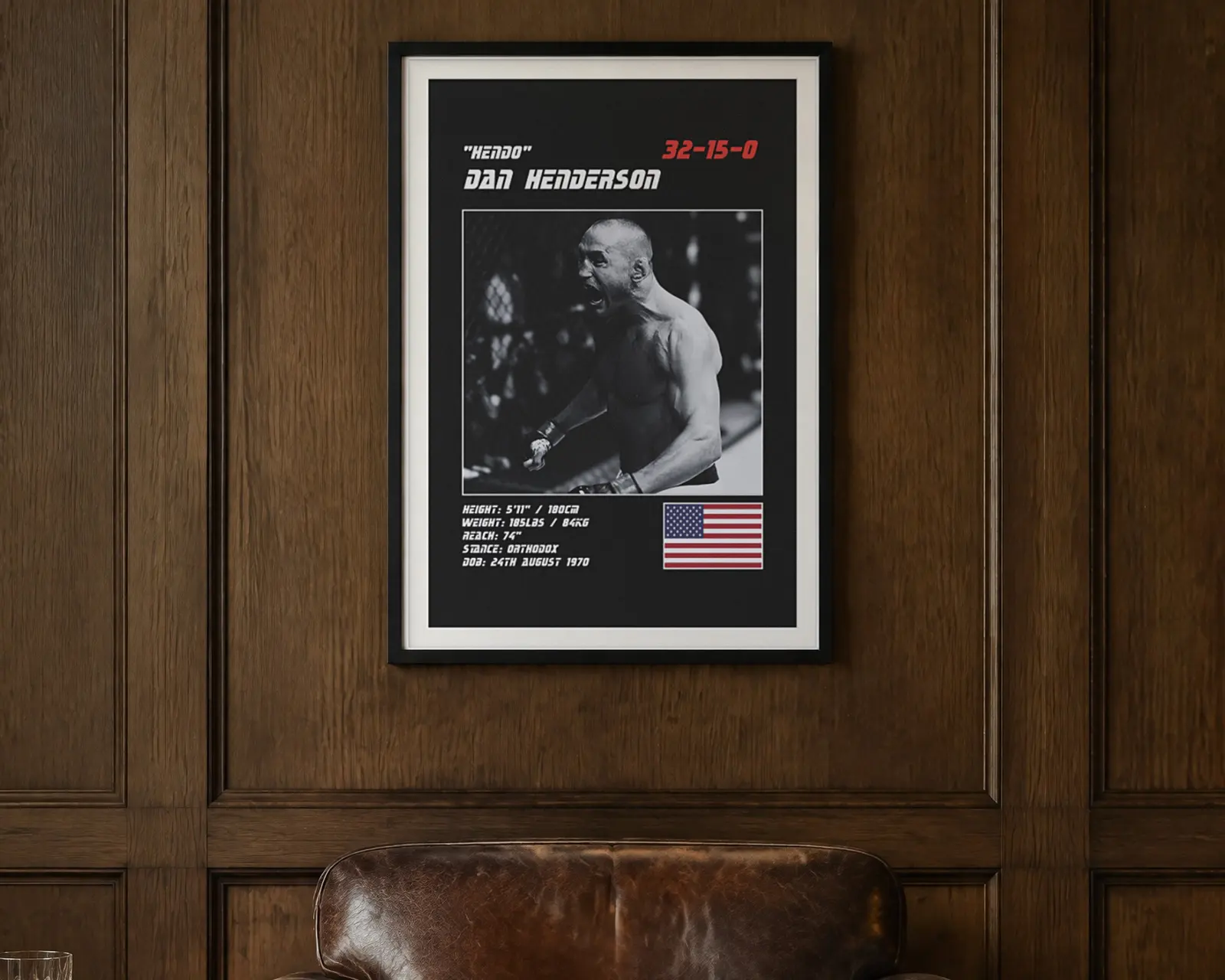 Dan Henderson MMA Poster, shown in a second room