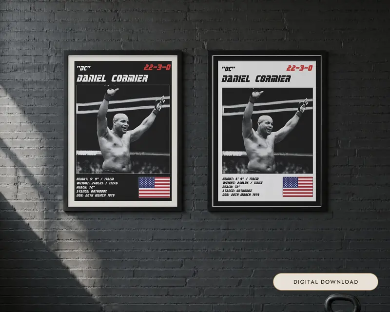 Daniel Cormier MMA Poster, shown in a room