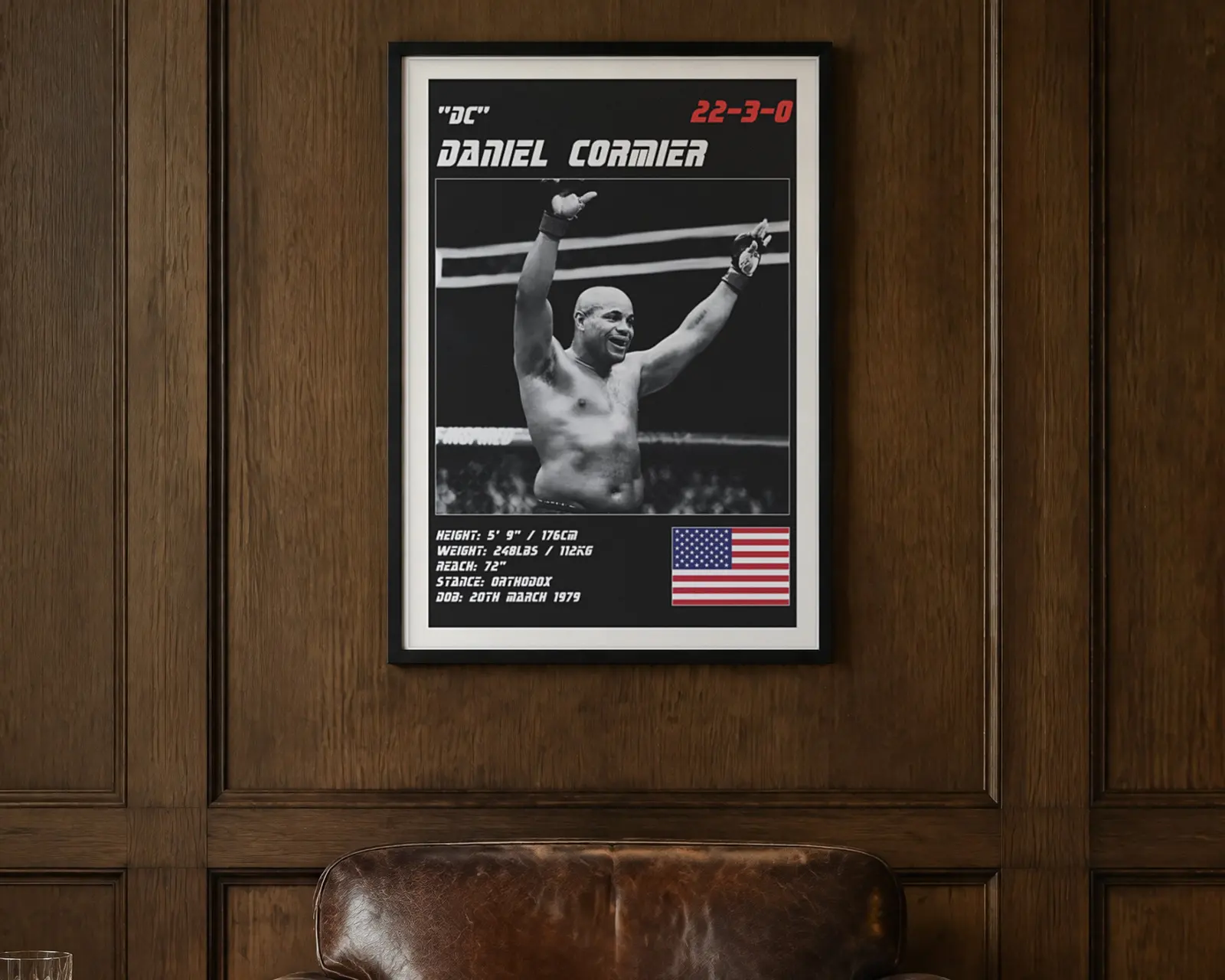 Daniel Cormier MMA Poster, shown in a second room