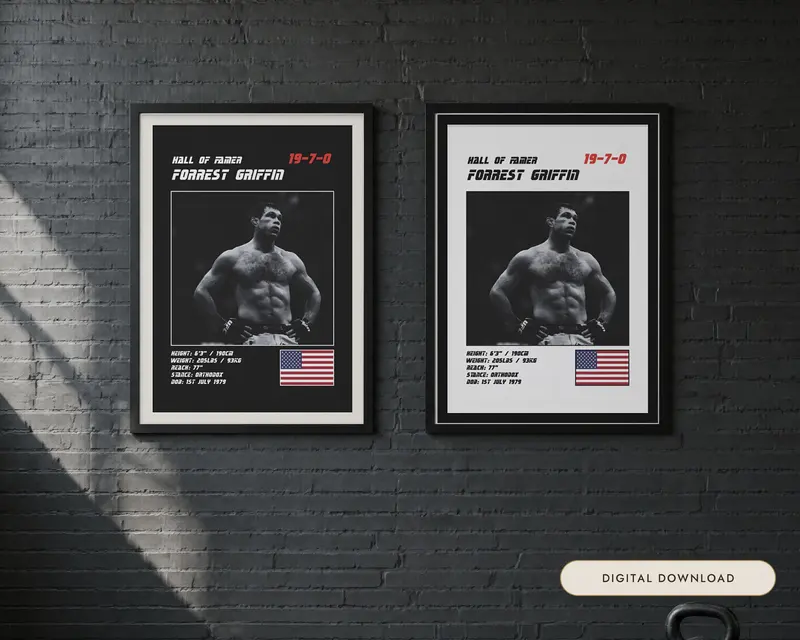 Forrest Griffin MMA Poster, shown in a room