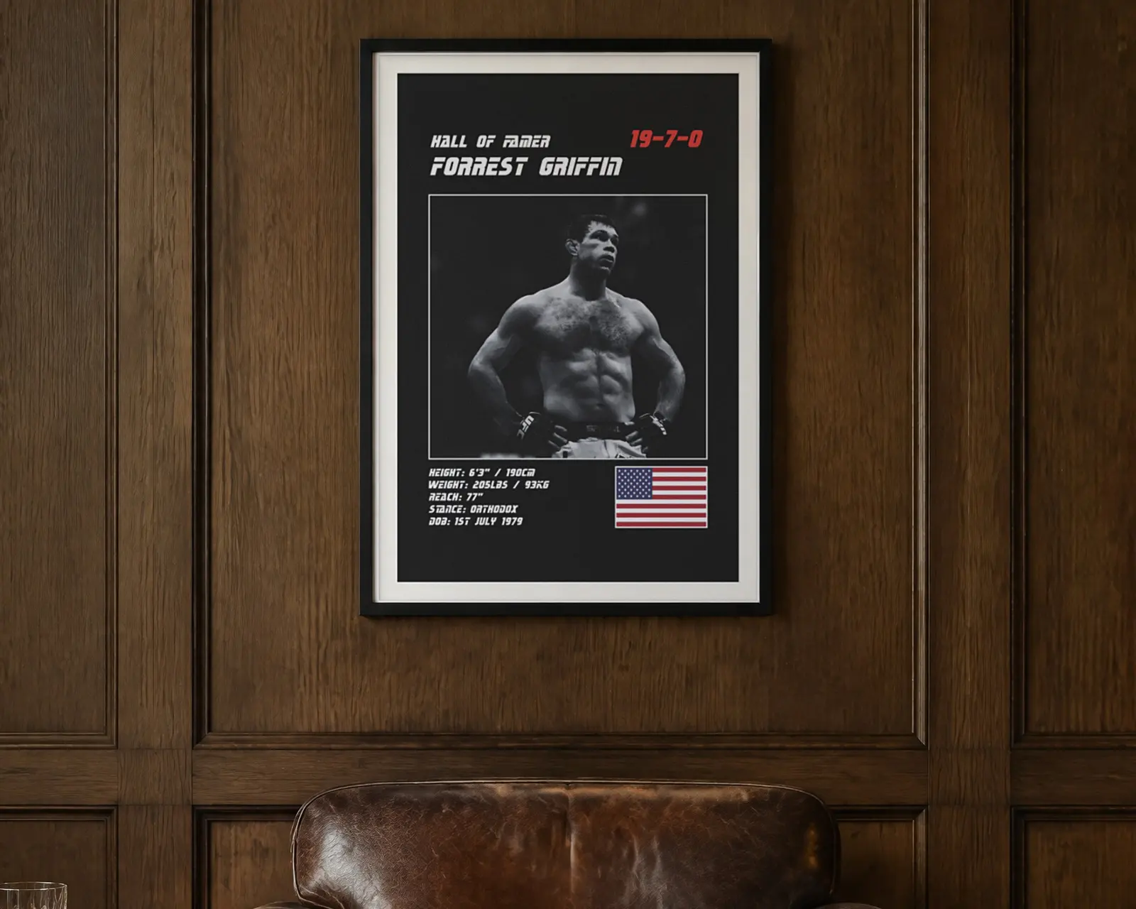 Forrest Griffin MMA Poster, shown in a second room