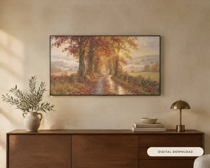 Autumn Country Lane, shown in a room