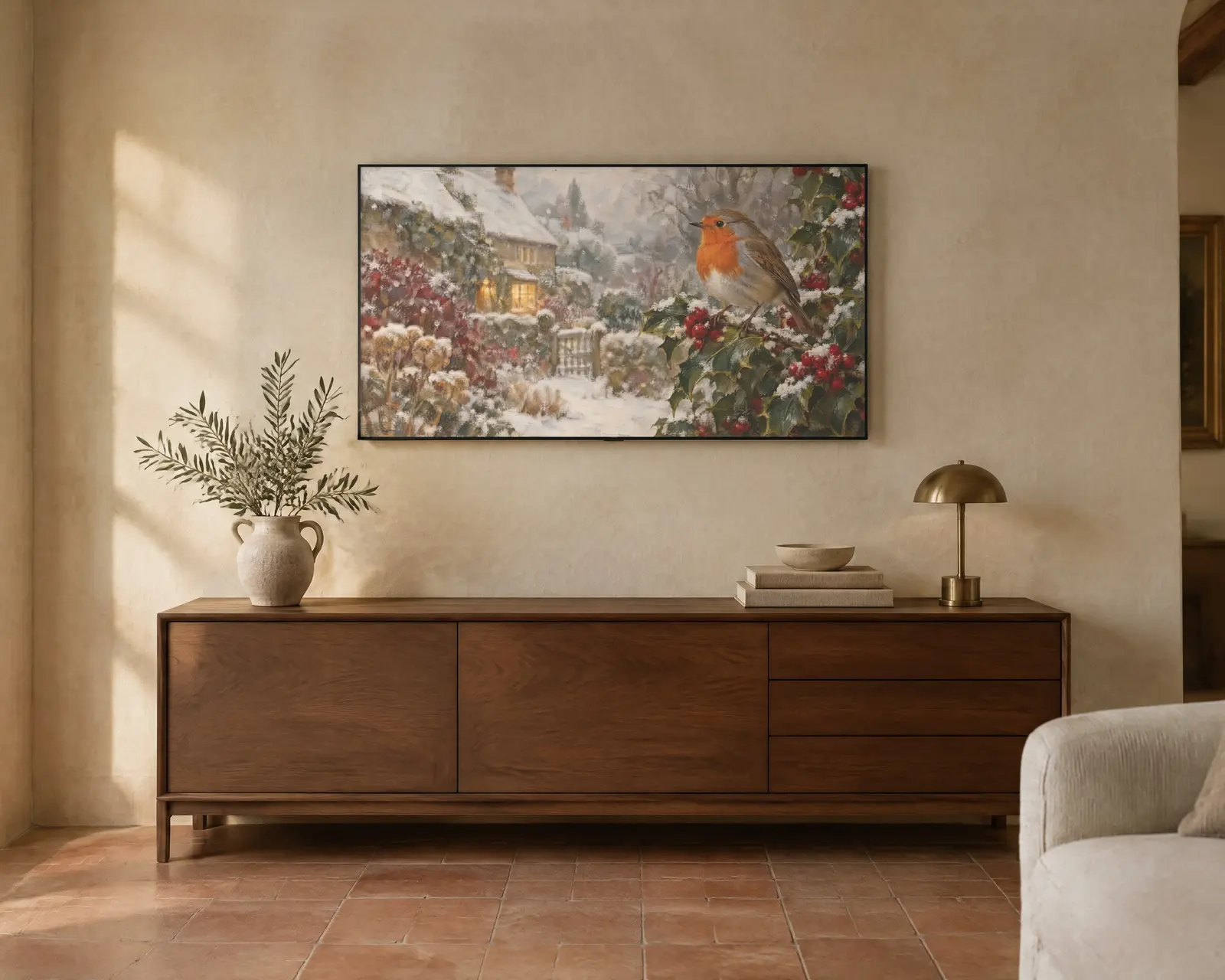 Christmas Robin, shown in a second room