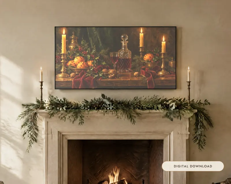 Christmas Still Life, shown in a room