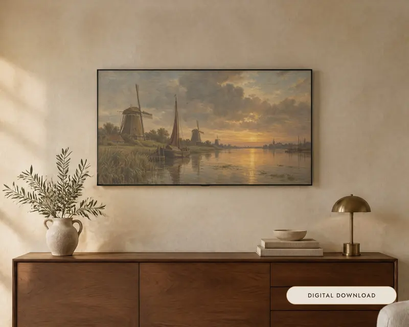 Dutch River at Dusk, shown in a room