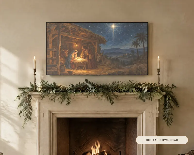Starry Nativity, shown in a room
