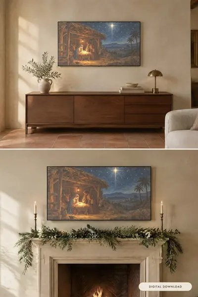 Starry Nativity, shown in a room