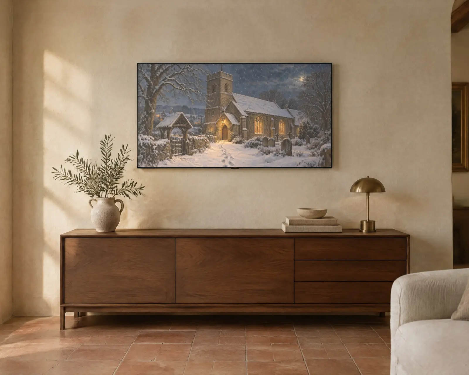 Village Church on Christmas Eve, shown in a second room