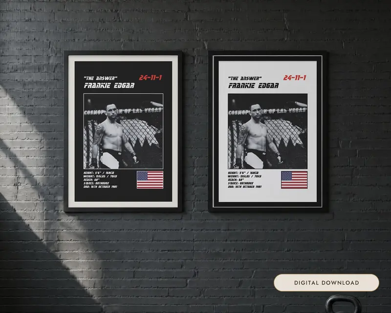 Frankie Edgar MMA Poster, shown in a room