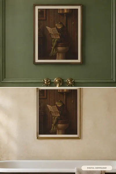 Frog on the Loo, shown in a room