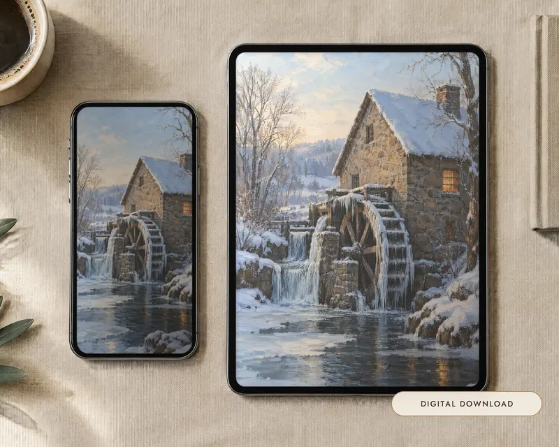 Frozen Mill Wallpaper, shown in a room
