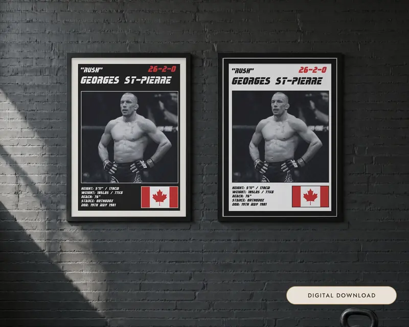 Georges St Pierre MMA Poster, shown in a room