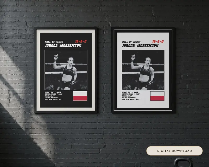 Joanna Jedrzejczyk MMA Poster, shown in a room