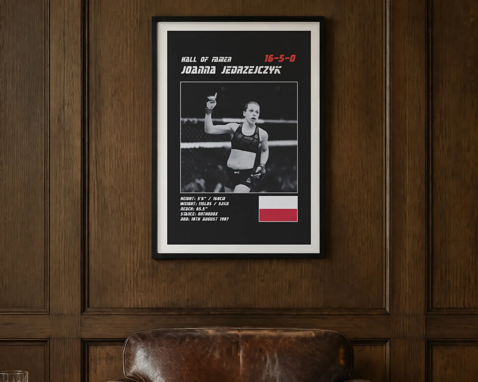 Joanna Jedrzejczyk MMA Poster, shown in a second room