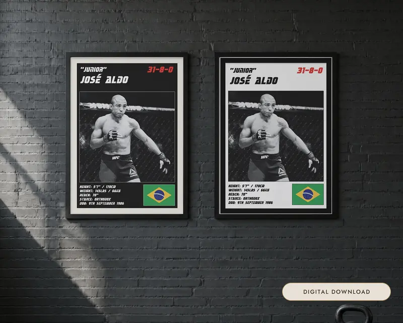 Jose Aldo MMA Poster, shown in a room