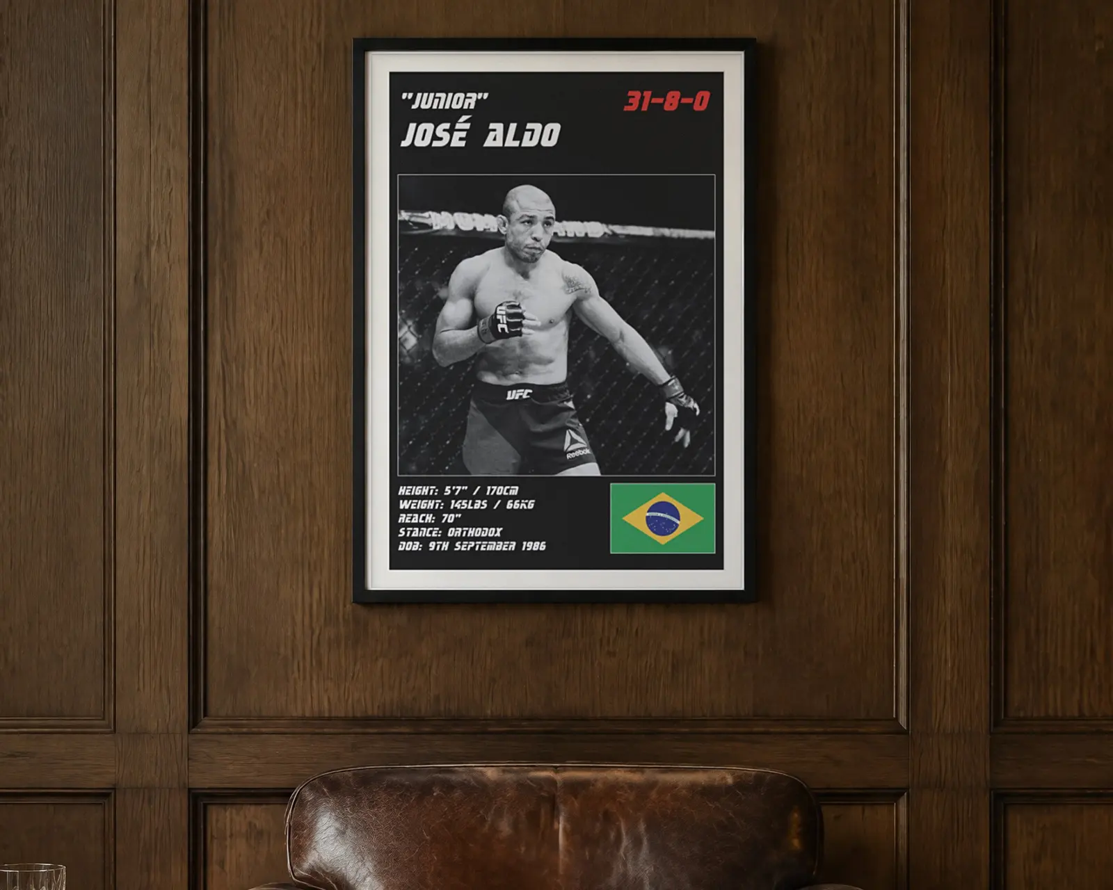 Jose Aldo MMA Poster, shown in a second room