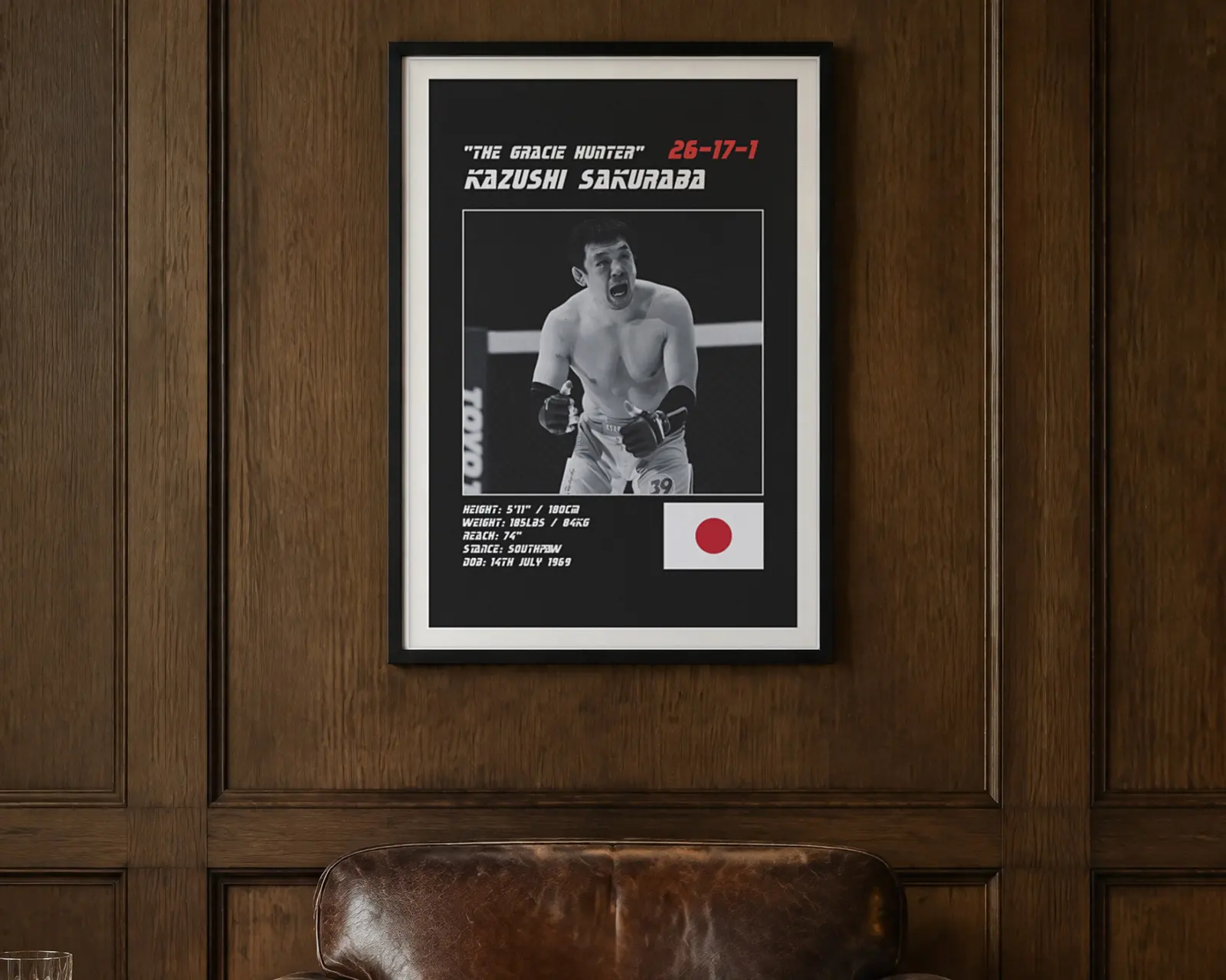 Kazushi Sakuraba MMA Poster, shown in a second room
