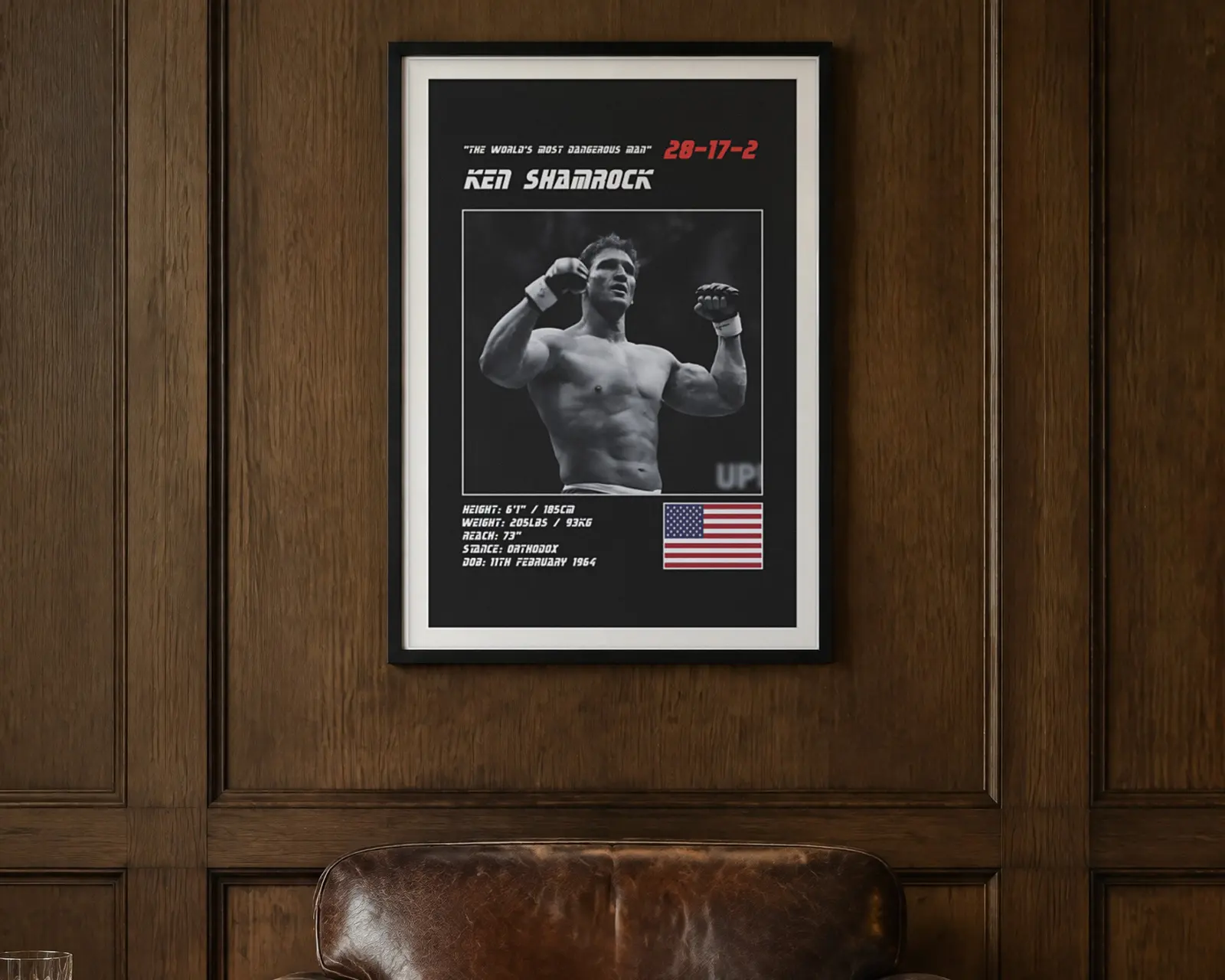 Ken Shamrock MMA Poster, shown in a second room