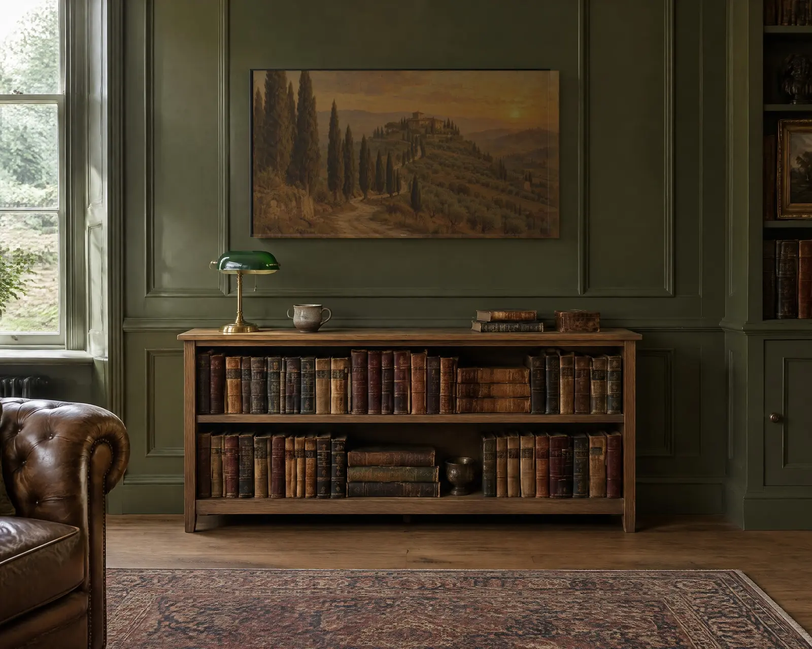 Landscape Frame TV Art Set of 6, shown in a second room