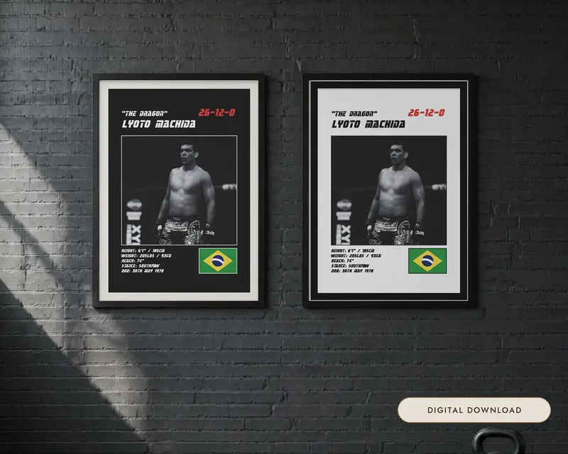 Lyoto Machida MMA Poster, shown in a room