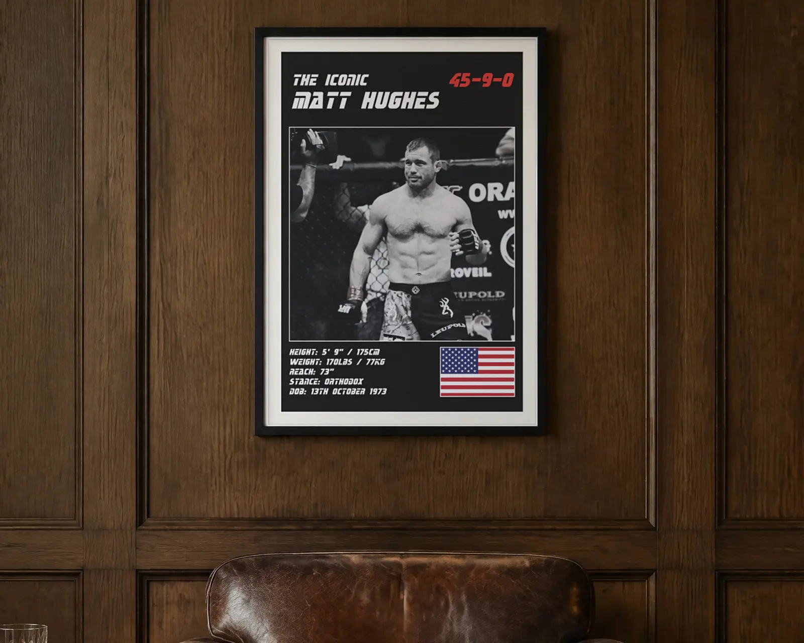 Matt Hughes MMA Poster, shown in a second room