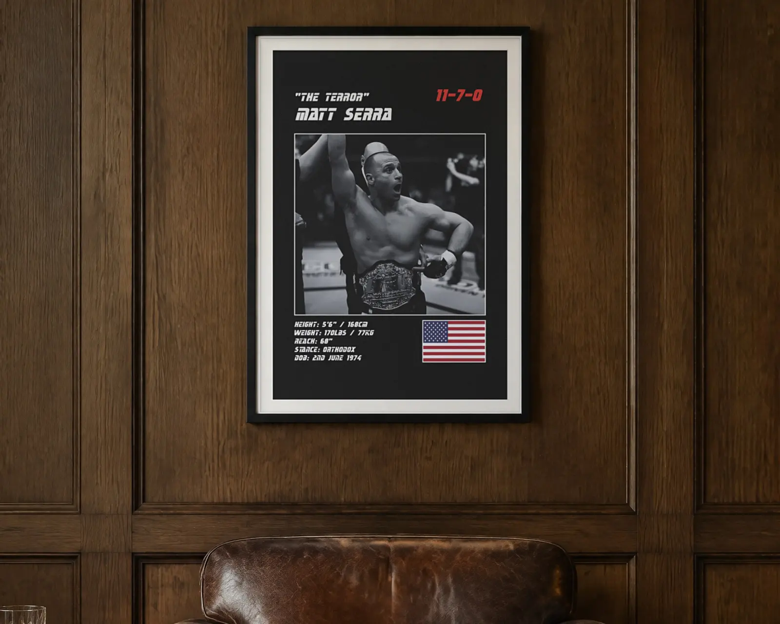 Matt Serra MMA Poster, shown in a second room