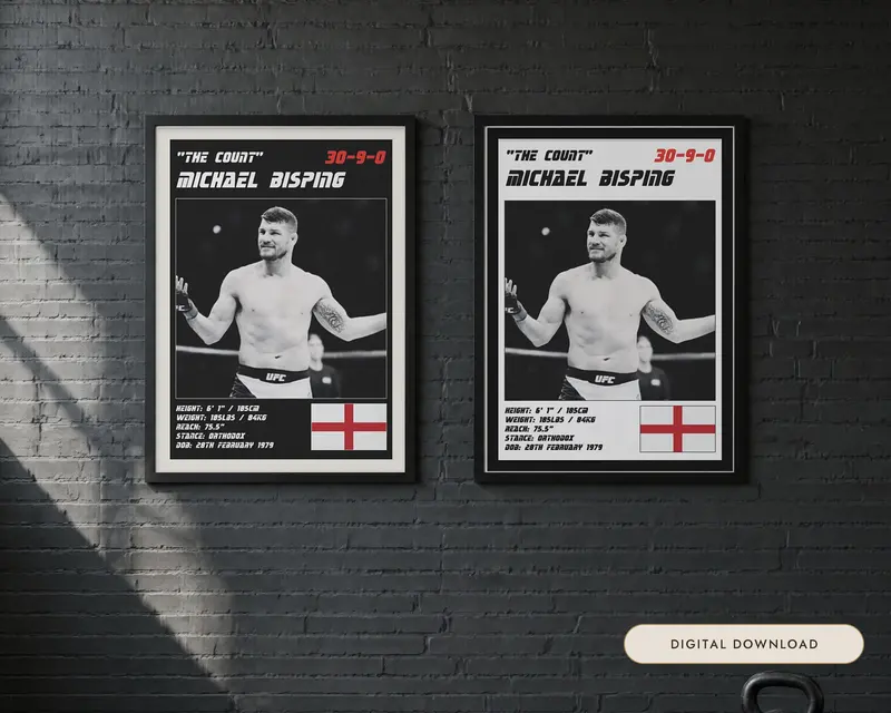 Michael Bisping MMA Poster, shown in a room