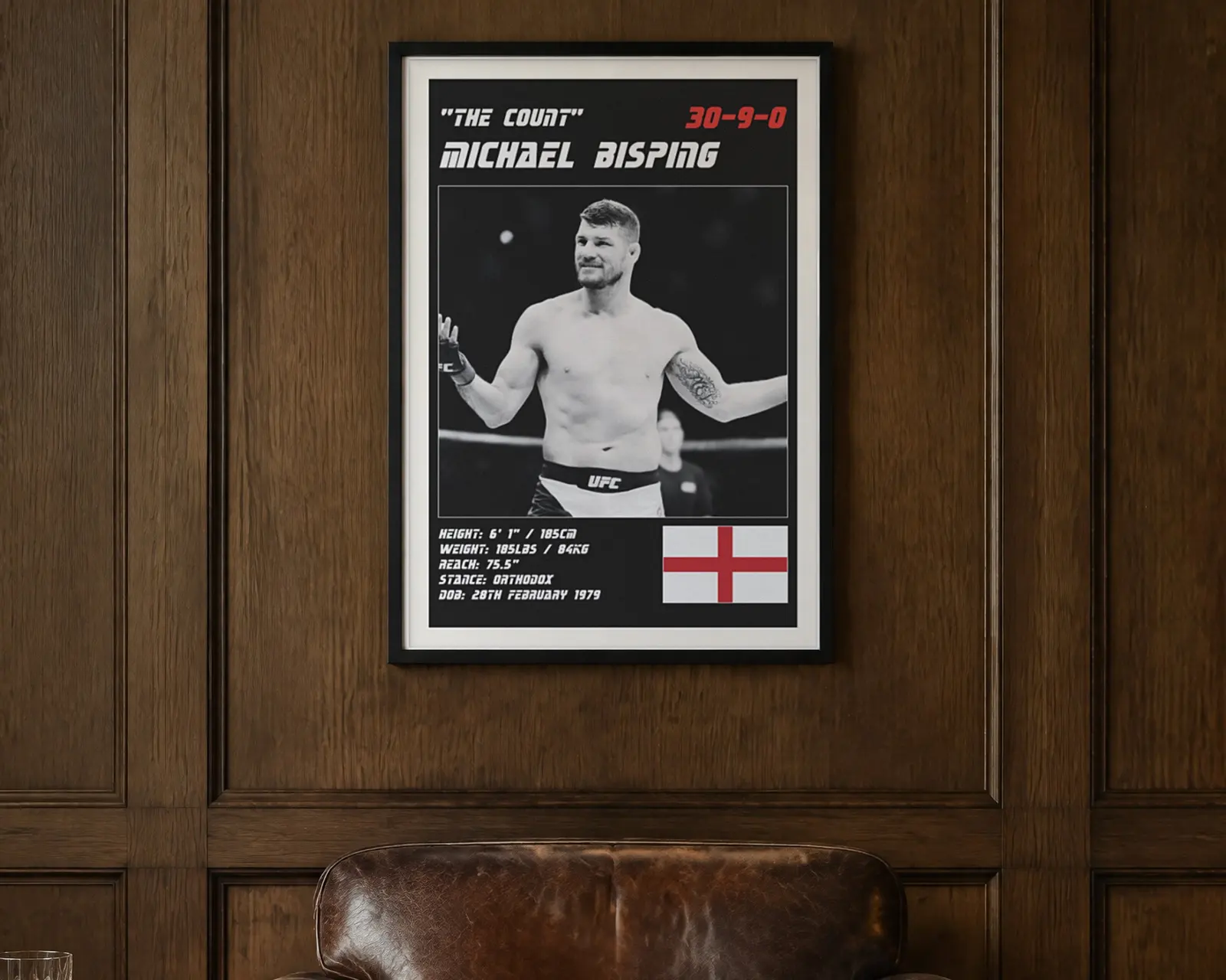 Michael Bisping MMA Poster, shown in a second room