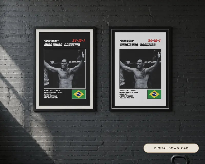 Minotauro Nogueira MMA Poster, shown in a room