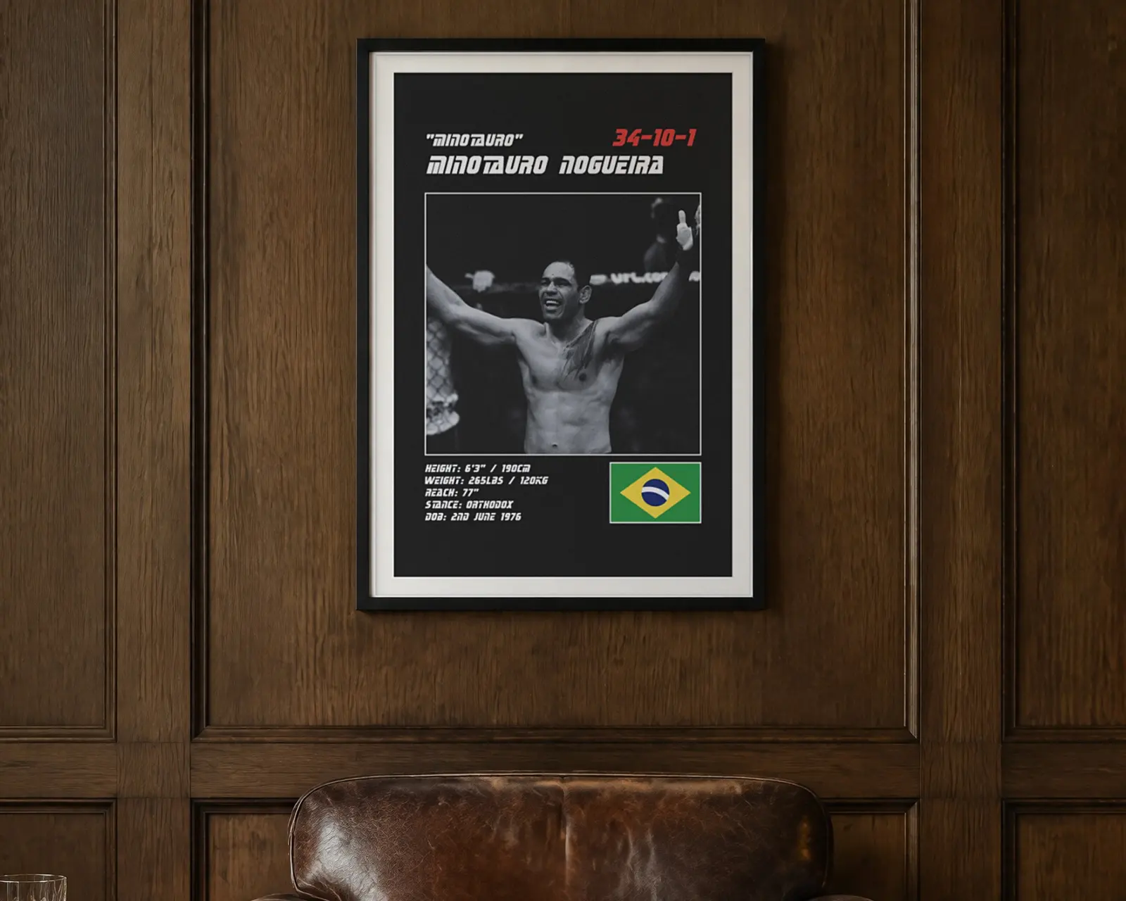 Minotauro Nogueira MMA Poster, shown in a second room