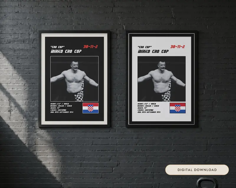 Mirko Cro Cop MMA Poster, shown in a room