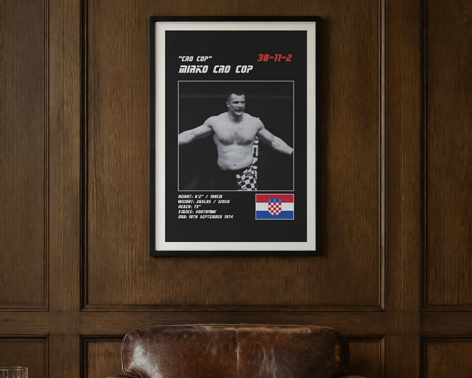 Mirko Cro Cop MMA Poster, shown in a second room