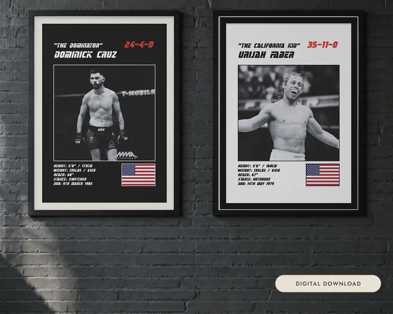 MMA Poster Pair, shown in a room