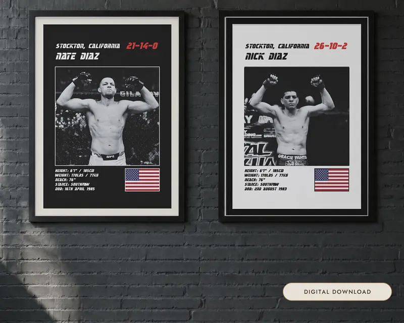 MMA Poster Pair, shown in a room