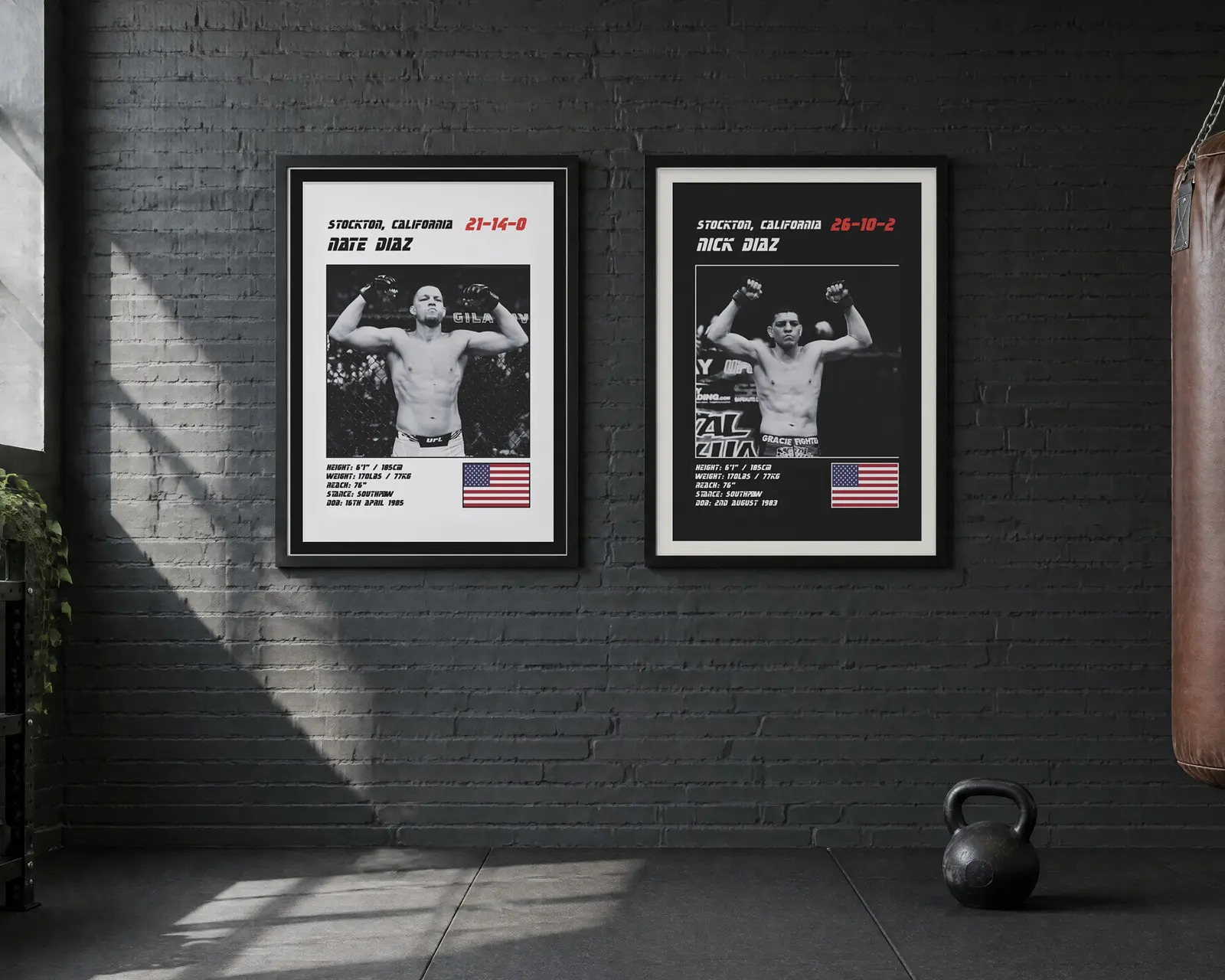 MMA Poster Pair, shown in a second room