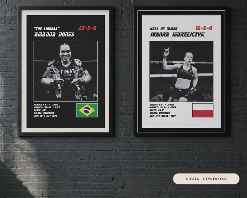 MMA Poster Pair, shown in a room
