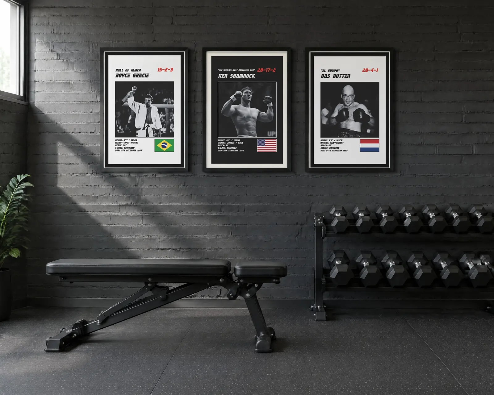 MMA Poster Set of 3, shown in a second room