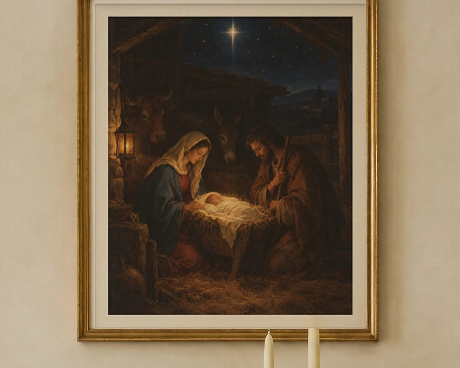 Nativity Print, shown in a second room